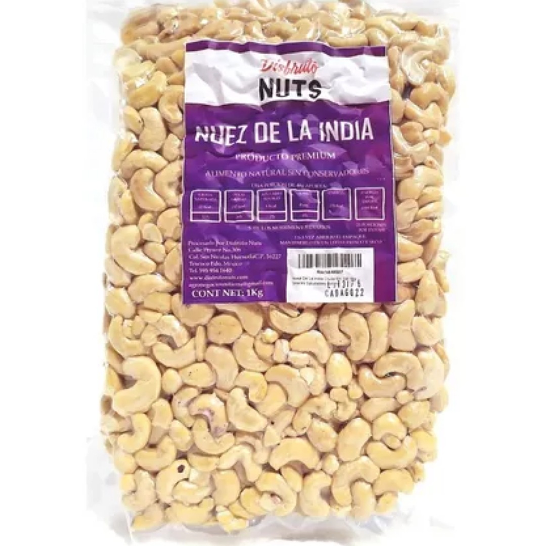 Nuez De La India Cruda Sin Sal 1kg Snacks Saludables Botana Calidad Premium 