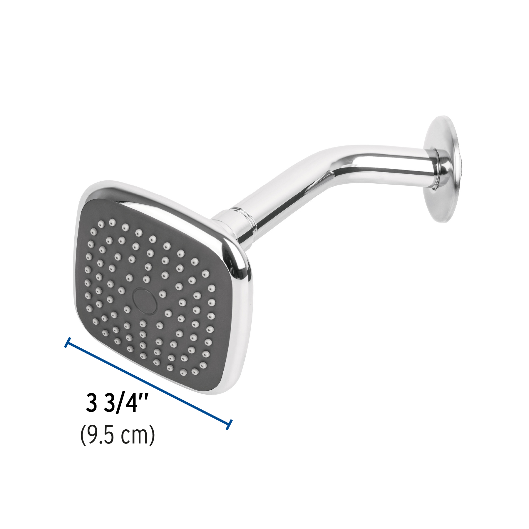 REGADERA CUADRADA 3-3/4" BRAZO Y CHAPETÓN DE ACERO, FOSET 45065