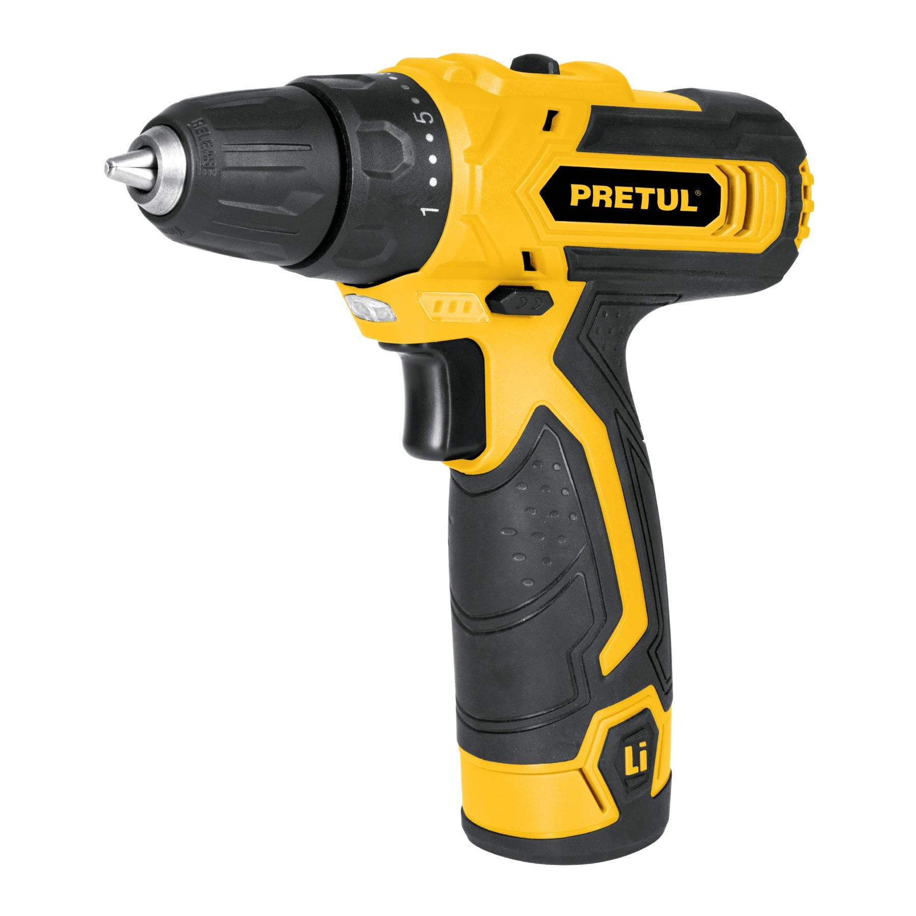 TALADRO INALÁMBRICO COMPACTO 3/8", 12 V, PRETUL 27078