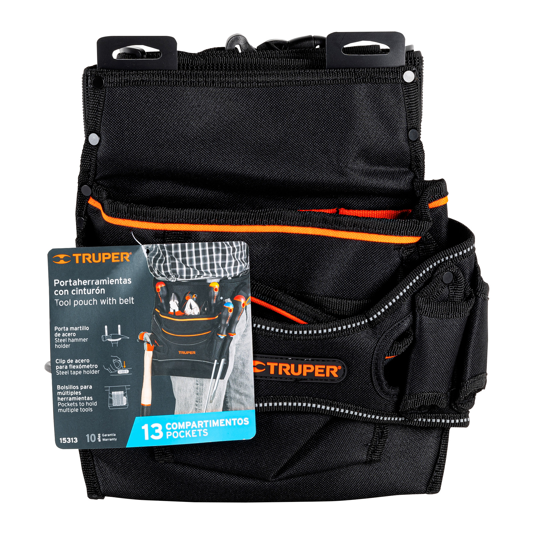 PORTA HERRAMIENTAS DE POLIÉSTER, 13 COMPARTIMENTOS, TRUPER 15313	