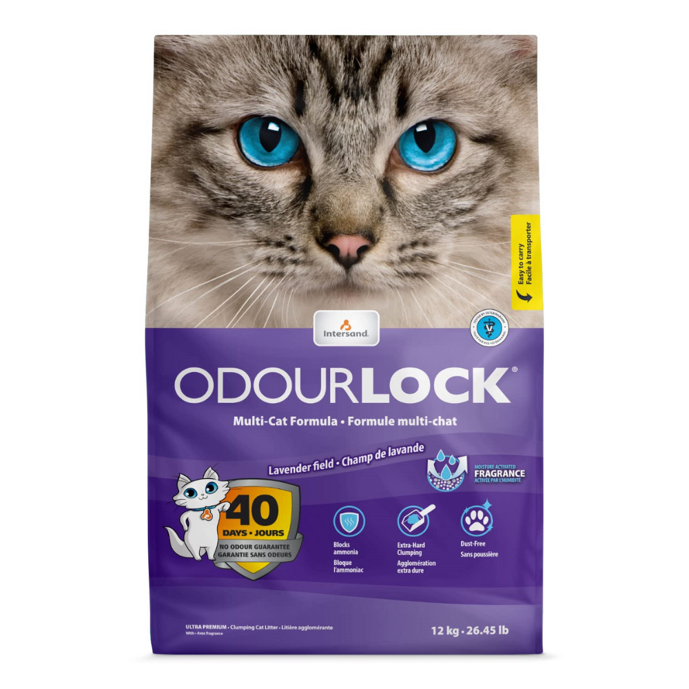 Arena aglutinante de arcilla Odour Lock aroma lavanda para gato