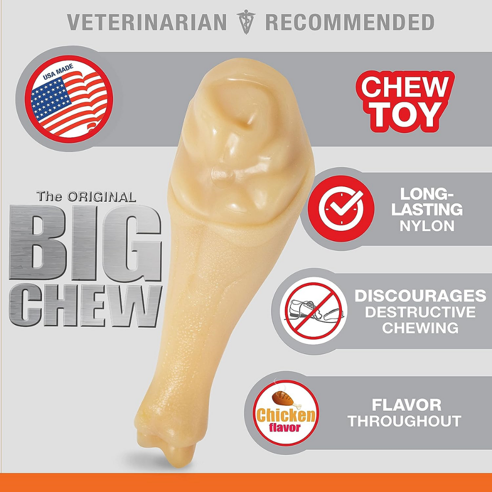 JUGUETE NYLABONE DURACHEW BIG CHEW PIERNA DE PAVO ORIG