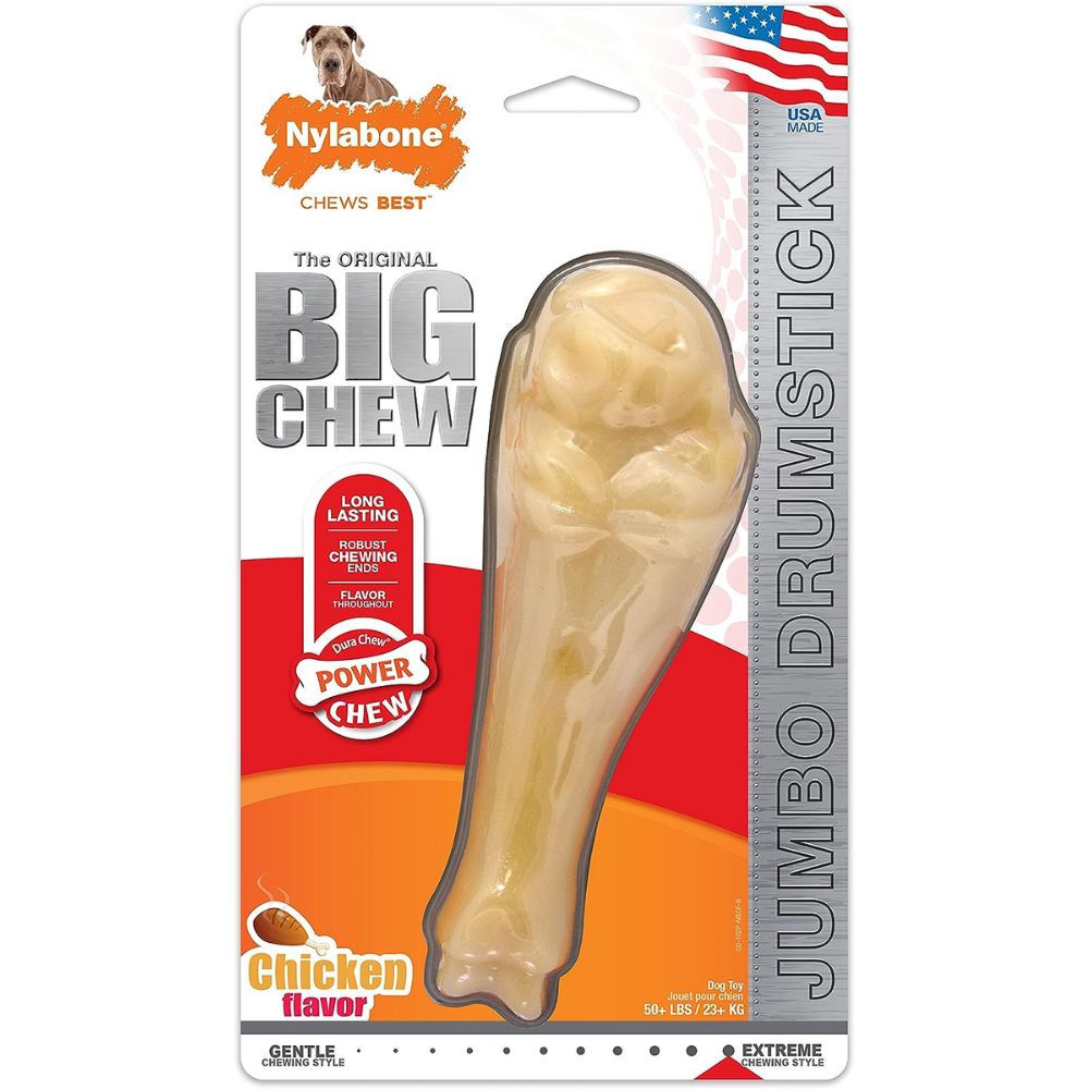 JUGUETE NYLABONE DURACHEW BIG CHEW PIERNA DE PAVO ORIG