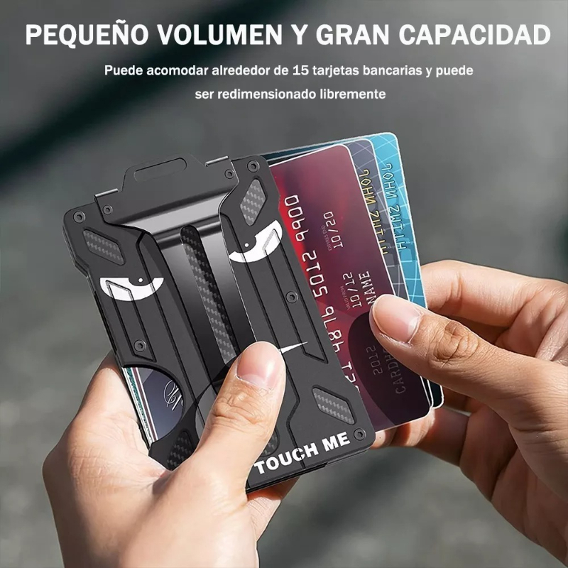 Cartera Rfid Hombre Tarjetero Billetera Fibra De Carbono - Main Image