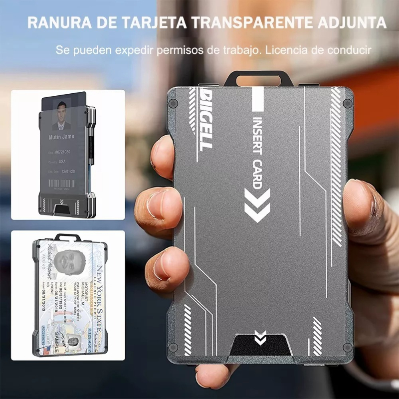Cartera Rfid Hombre Tarjetero Billetera Fibra De Carbono