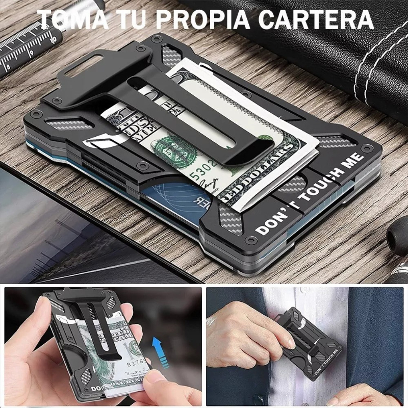 Cartera Rfid Hombre Tarjetero Billetera Fibra De Carbono