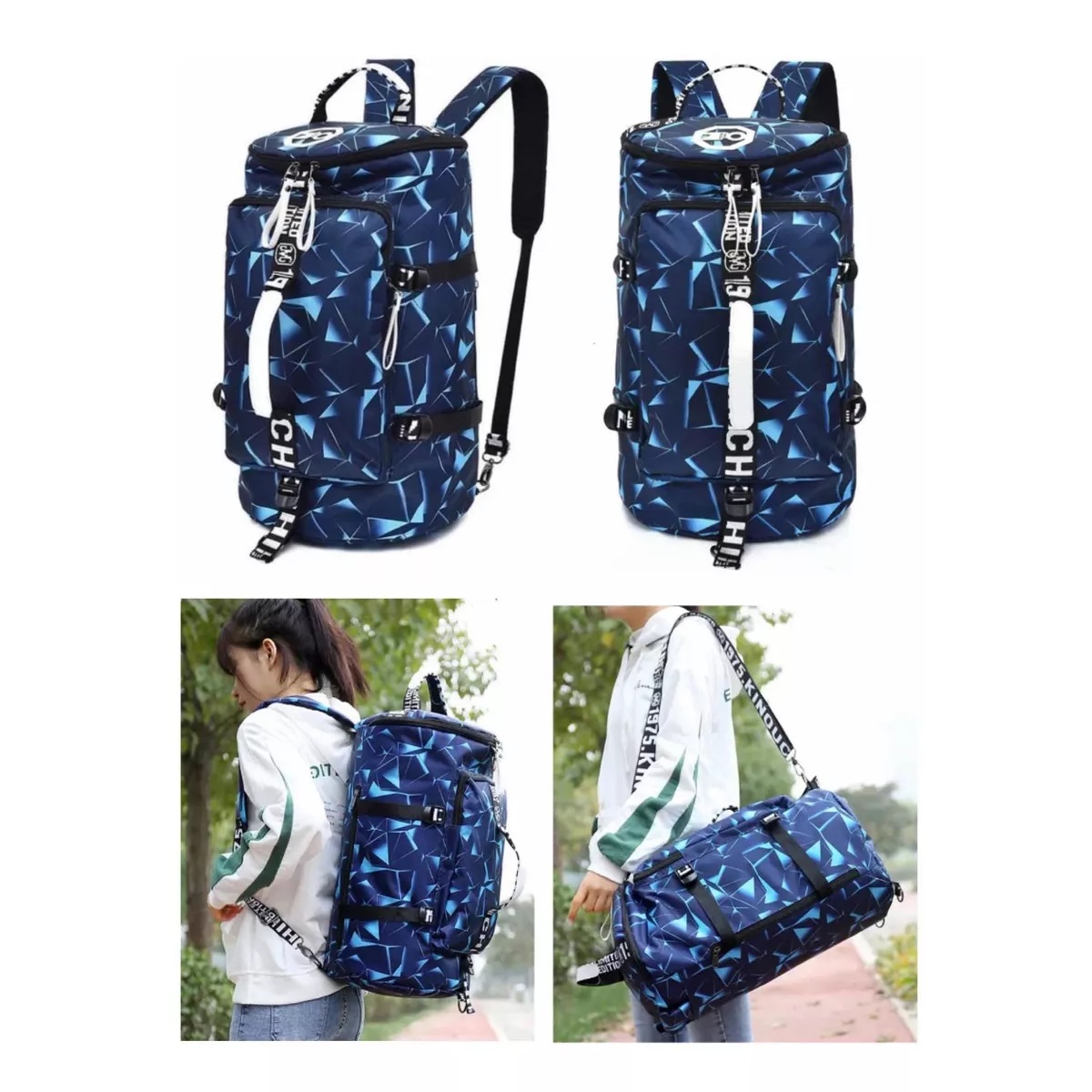 Maleta Back Pack Mochila Deportiva Gimnasio Viaje Azul Marino