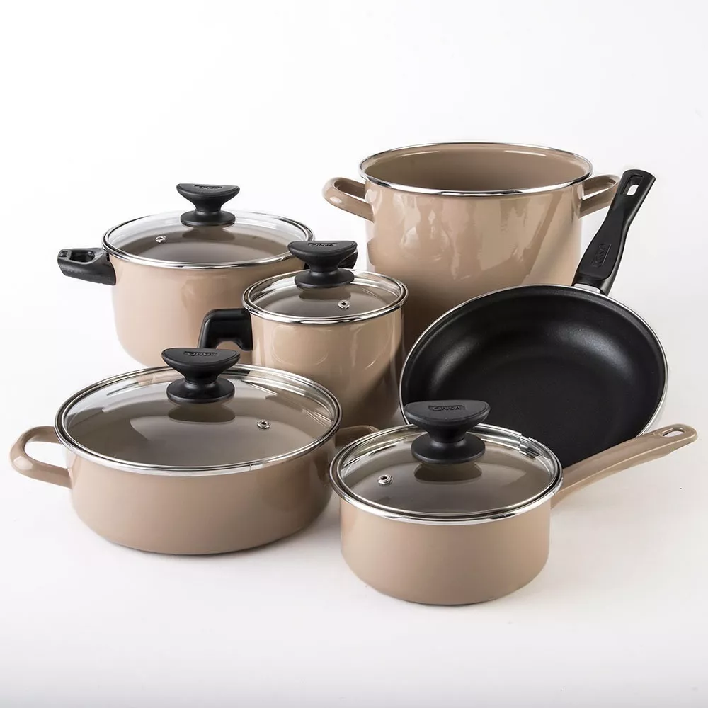 Batería De Cocina De 10 Piezas Beige
