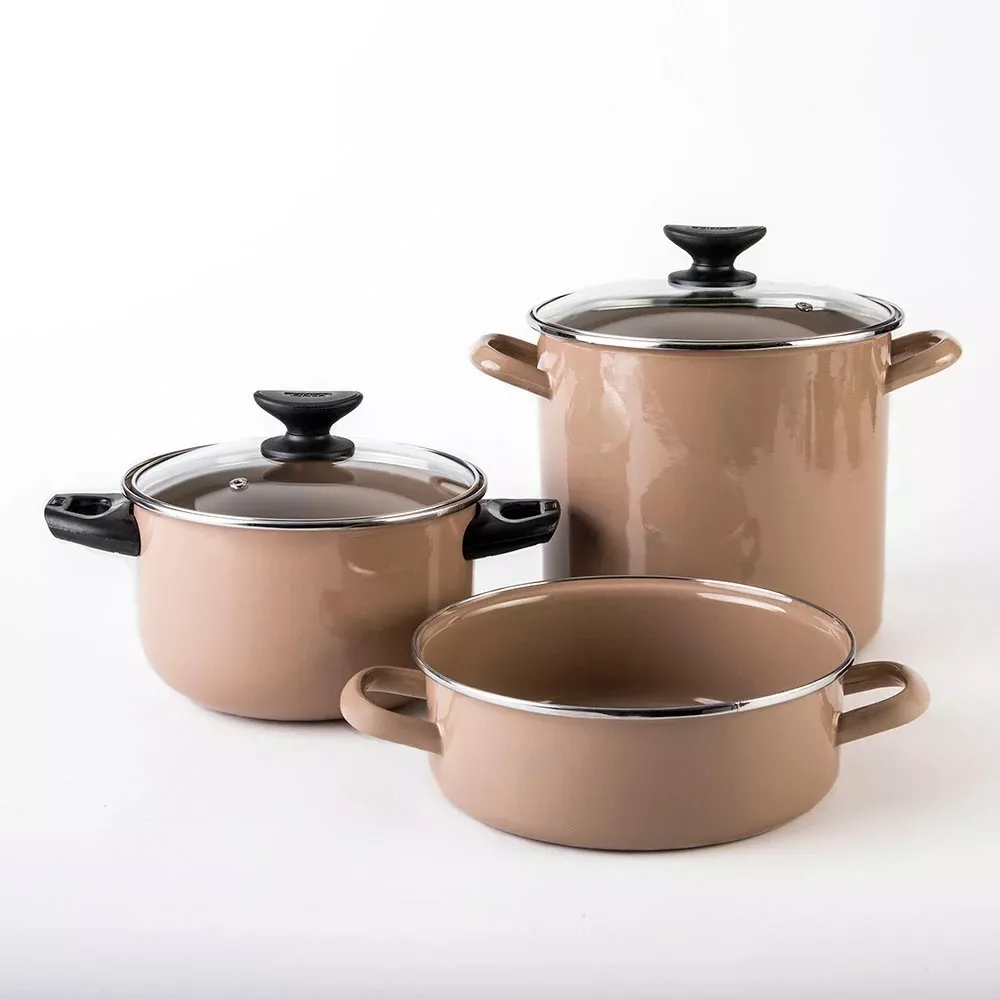 Batería De Cocina De 10 Piezas Beige