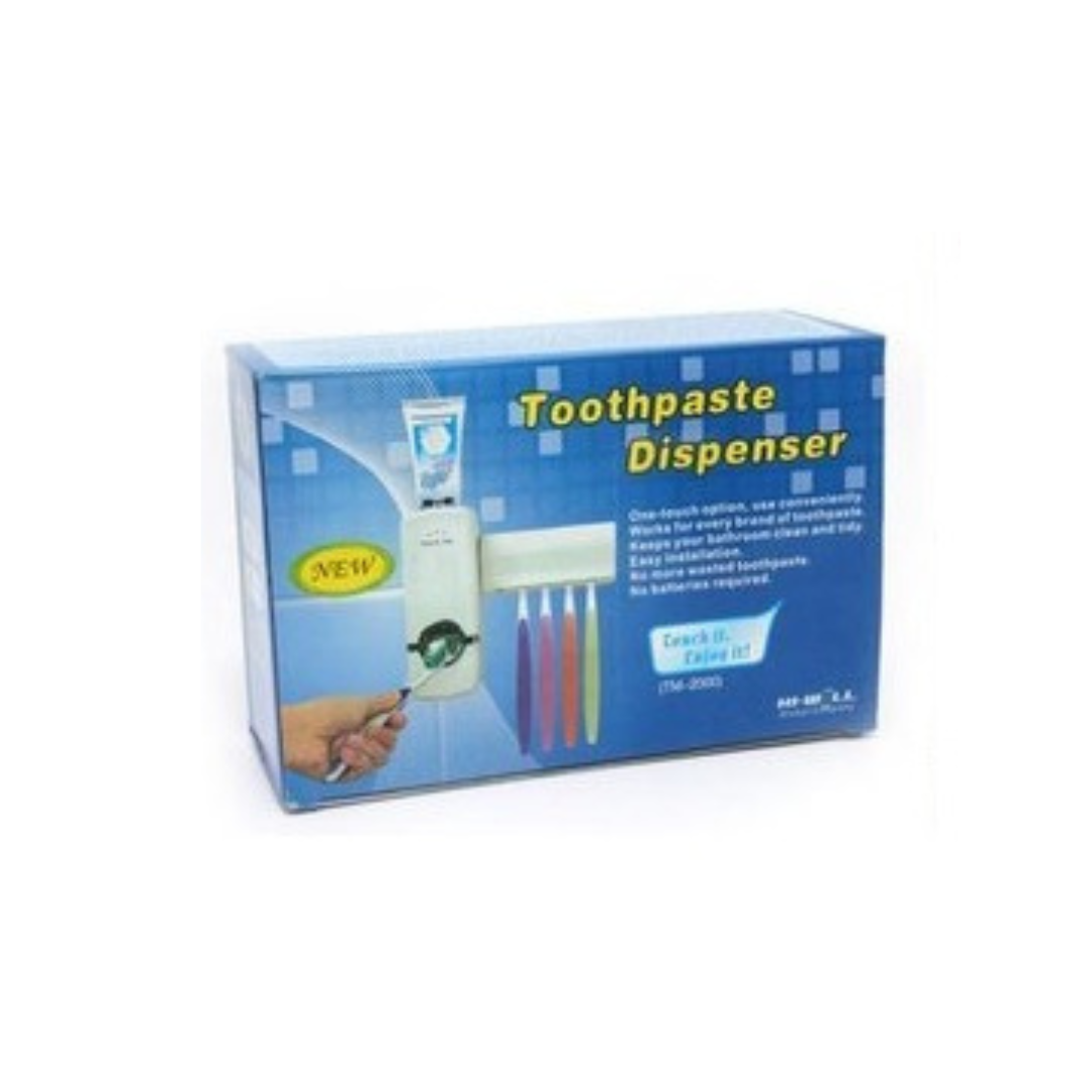 DISPENSADOR AUTOMATICO PASTA DENTAL CON PORTA CEPILLOS