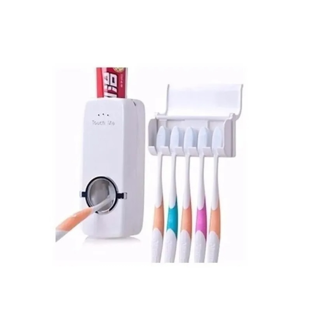 DISPENSADOR AUTOMATICO PASTA DENTAL CON PORTA CEPILLOS