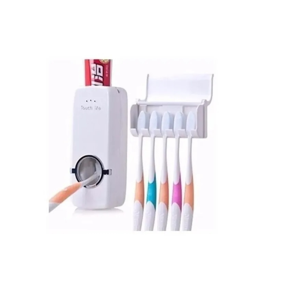Dispensador Automatico Pasta Dental + Porta Cepillo Dientes 