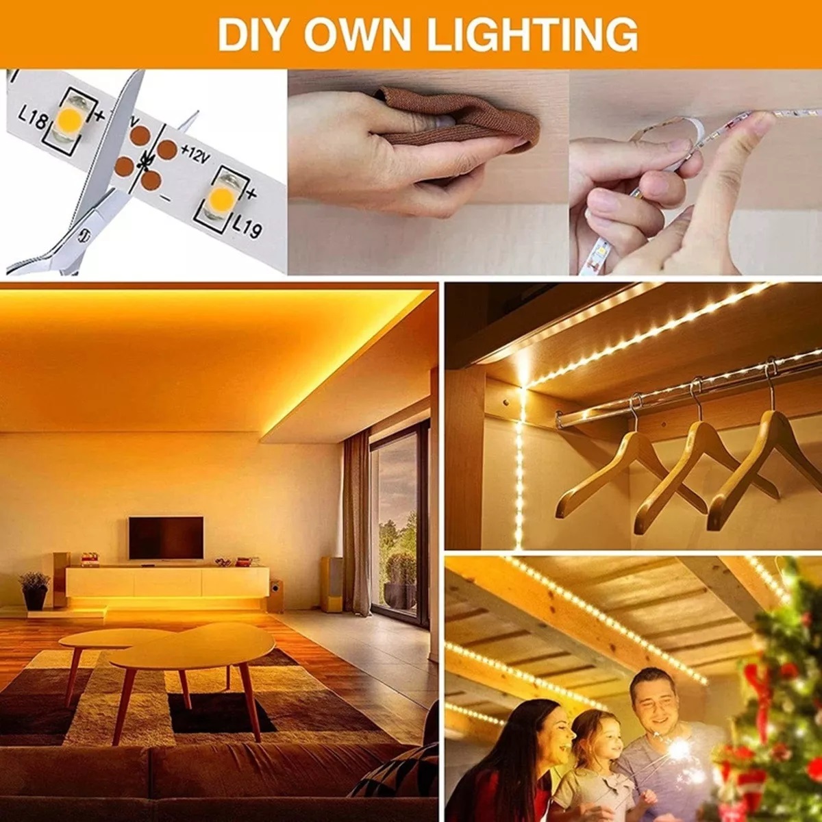 Tira De Luces Blanco Cálido Regulables 10m 3000k 1200 Led