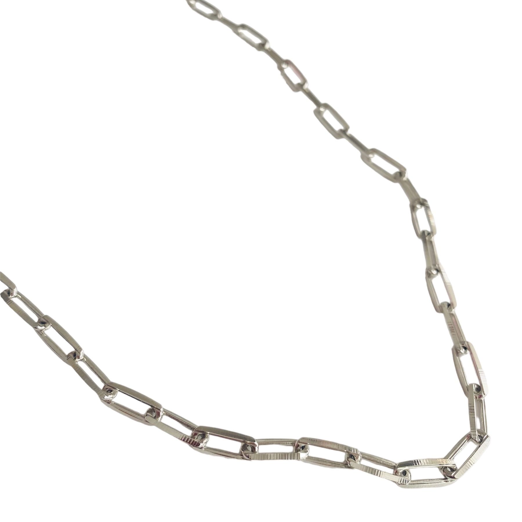 Collar Cadena Bañado en Rodio- Baño de Rodio- Cadena Plateada