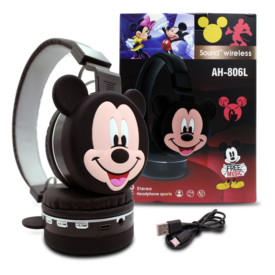 Audífonos De Diadema Mickey Mouse Bt Fm Aux