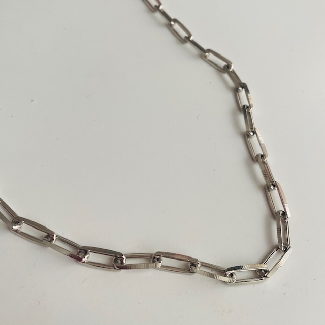 Collar Cadena Bañado en Rodio- Baño de Rodio- Cadena Plateada