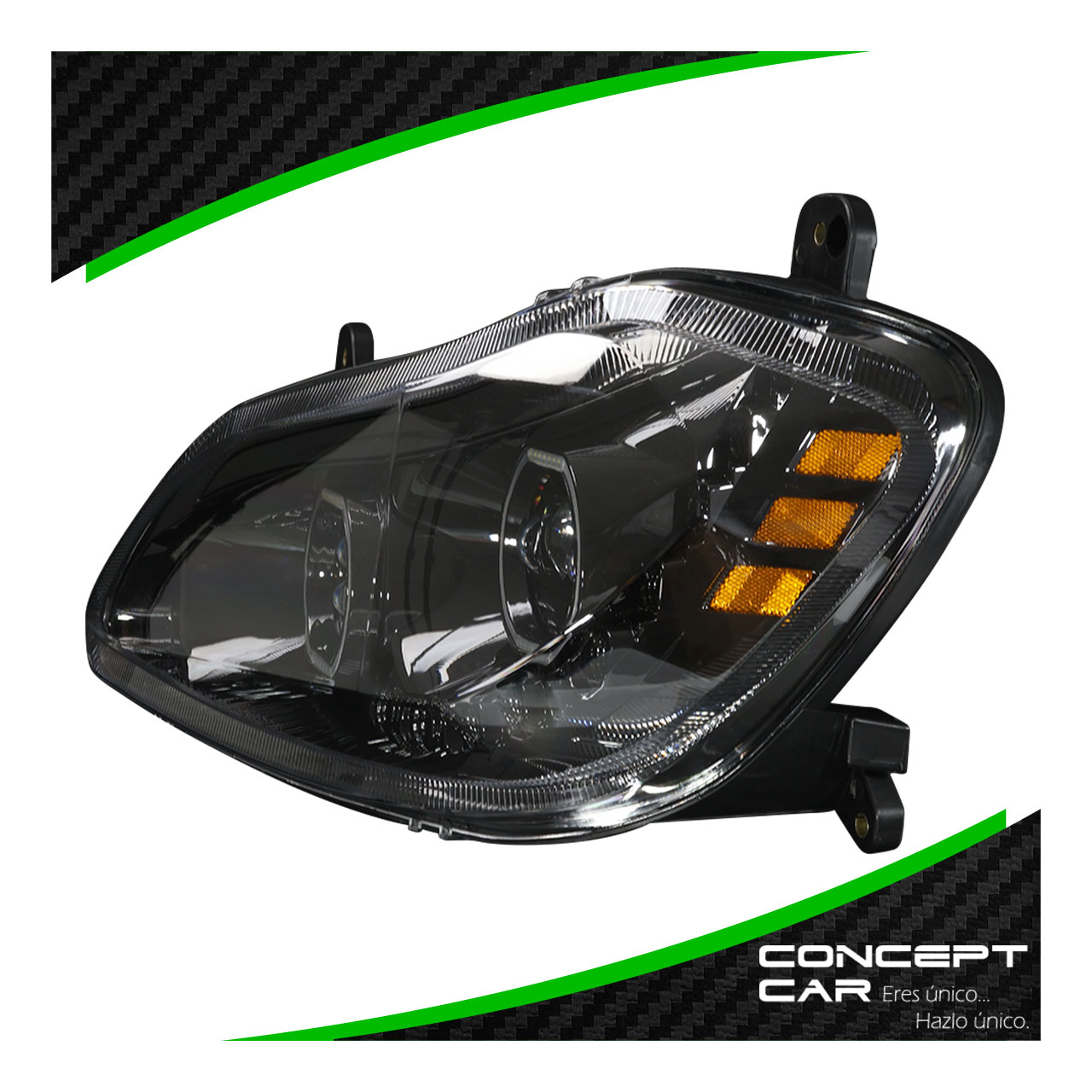 Par Faro Undad Principal Kenworth T680 Negro Proyector Led