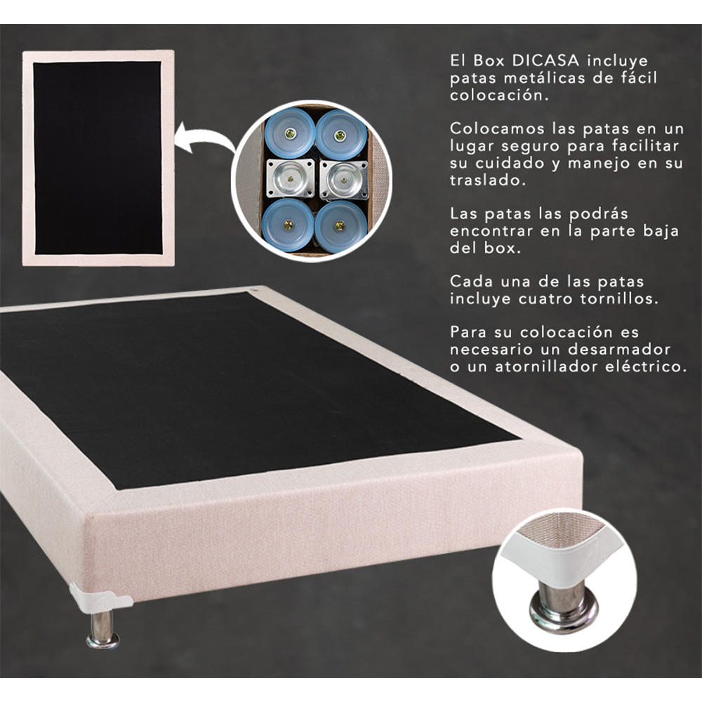 Cabecera Matrimonial Dicasa Zefyr con Box Quantum Gris