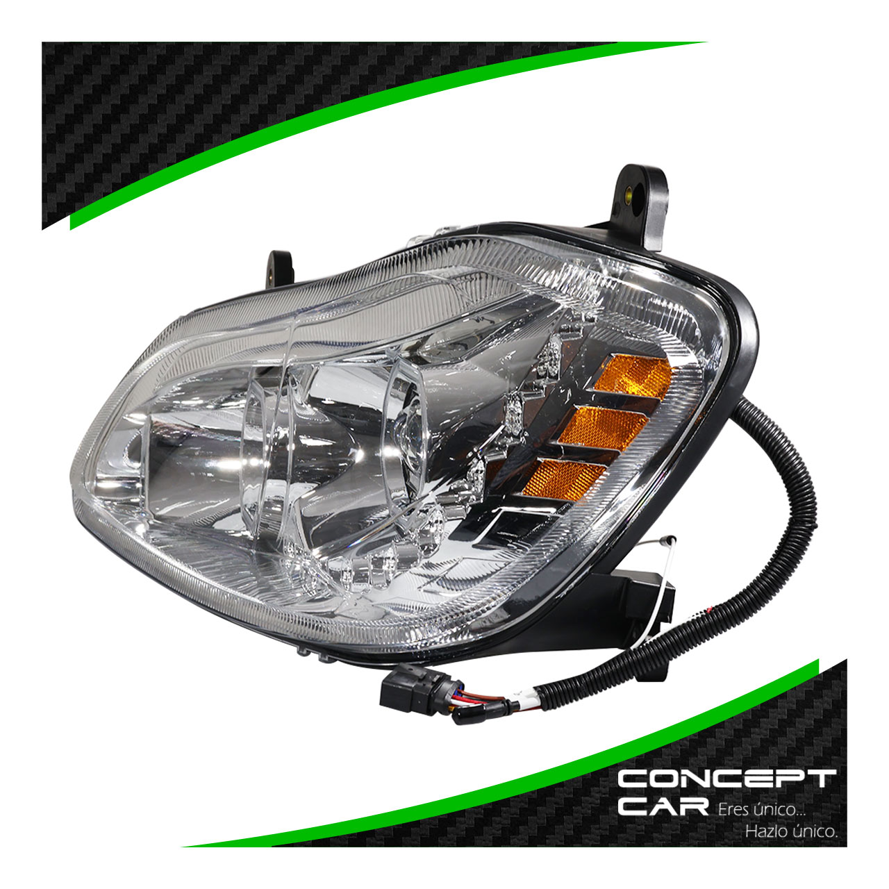 Faro Undad Principal Kenworth T680 Cromo Proyector Led