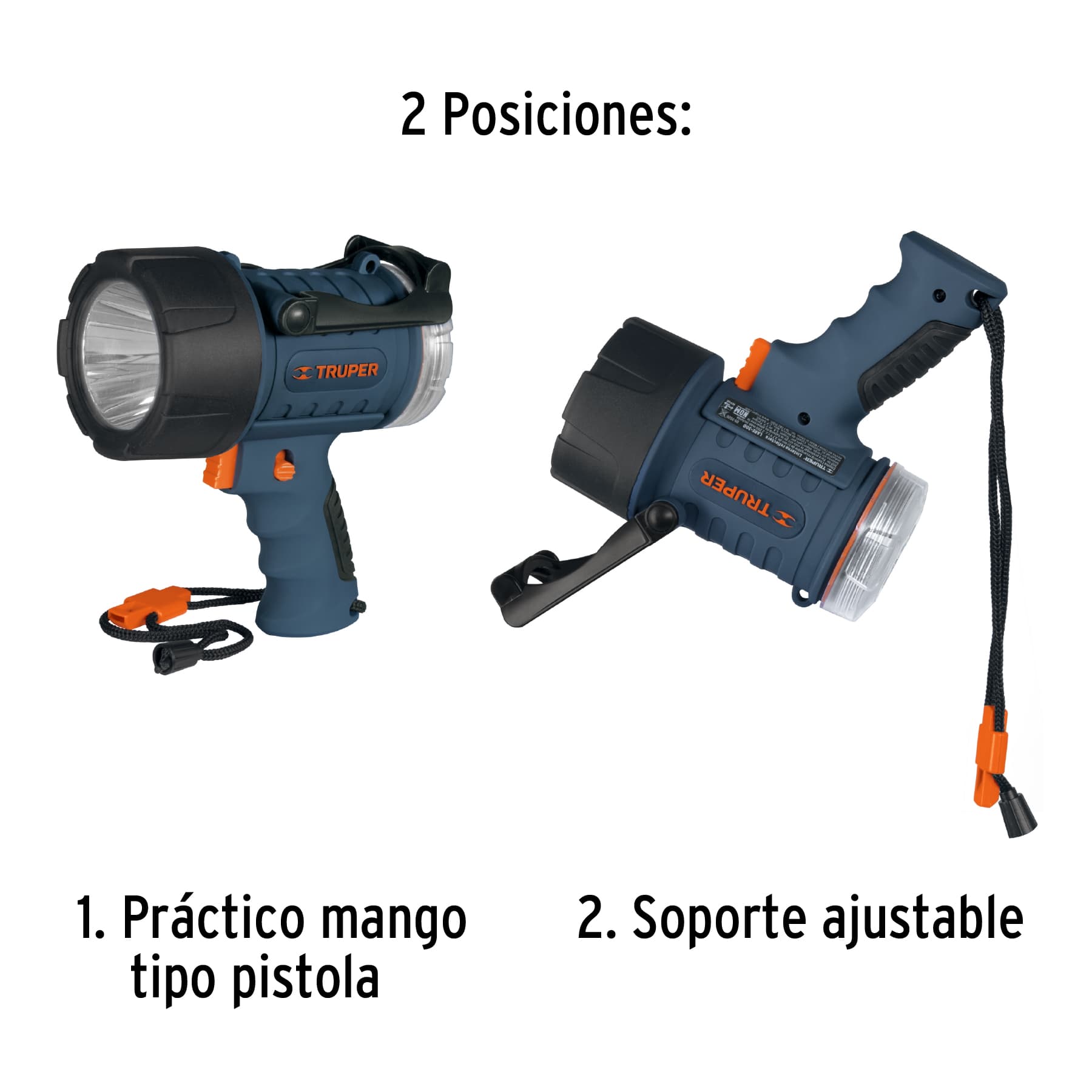 LÁMPARA RECARGABLE DE LED 550 LM ALTA POTENCIA, TRUPER 12984