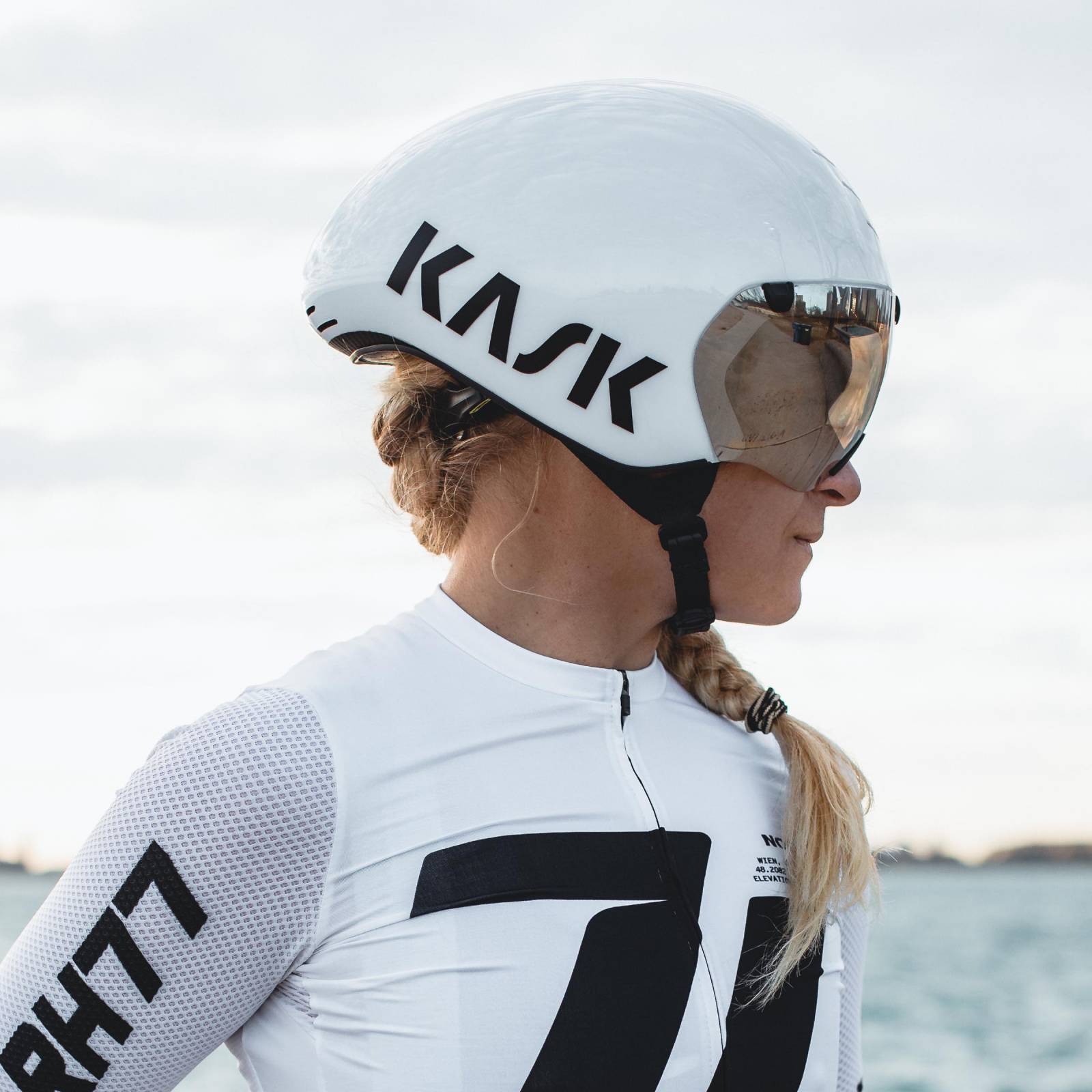 Casco para ciclismo Kask Bambino Pro aerodinámico Color Blanco Talla L