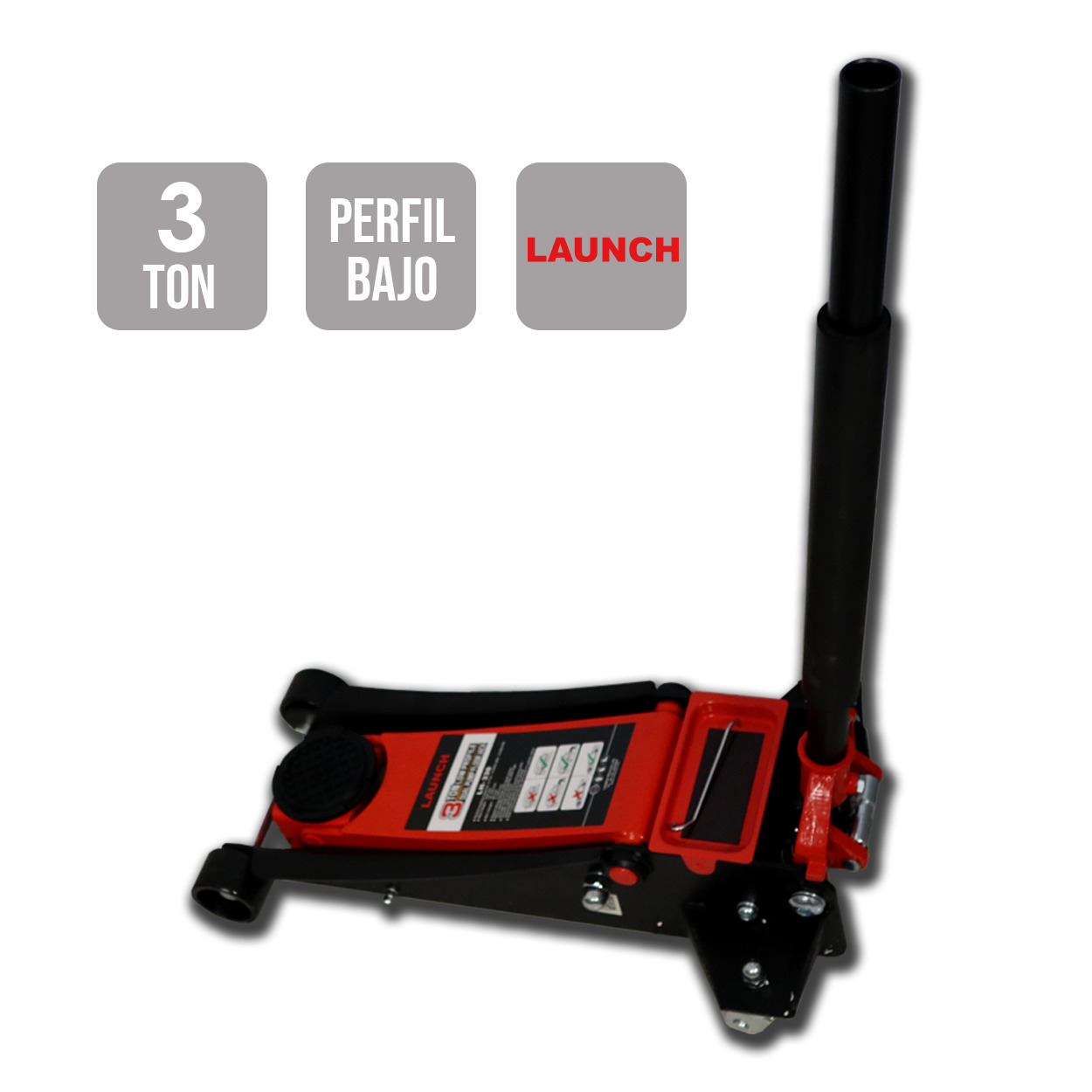 Gato Hidraulico 3 Toneladas Perfil Bajo Doble Piston Launch