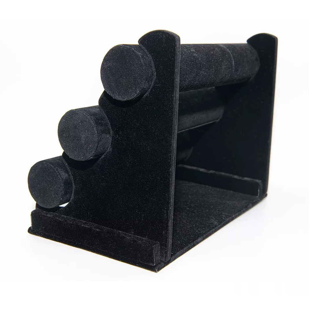 Exhibidor Porta Pulsera/porta Reloj Con 3 Niveles Plegable Negro