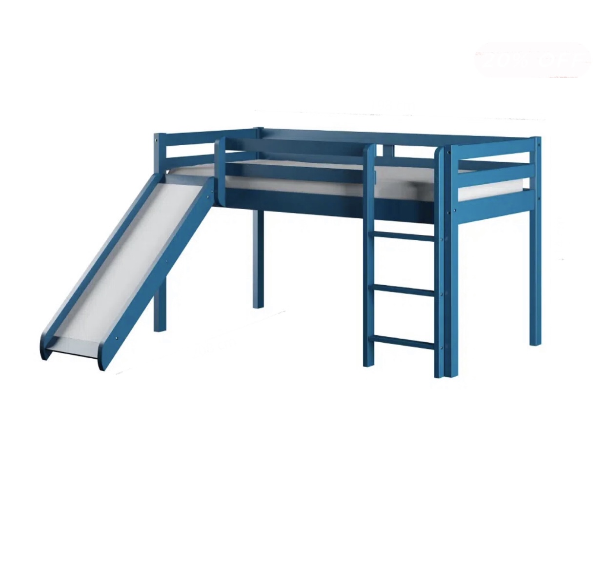 Cama con Resbaladilla Infantil Azul