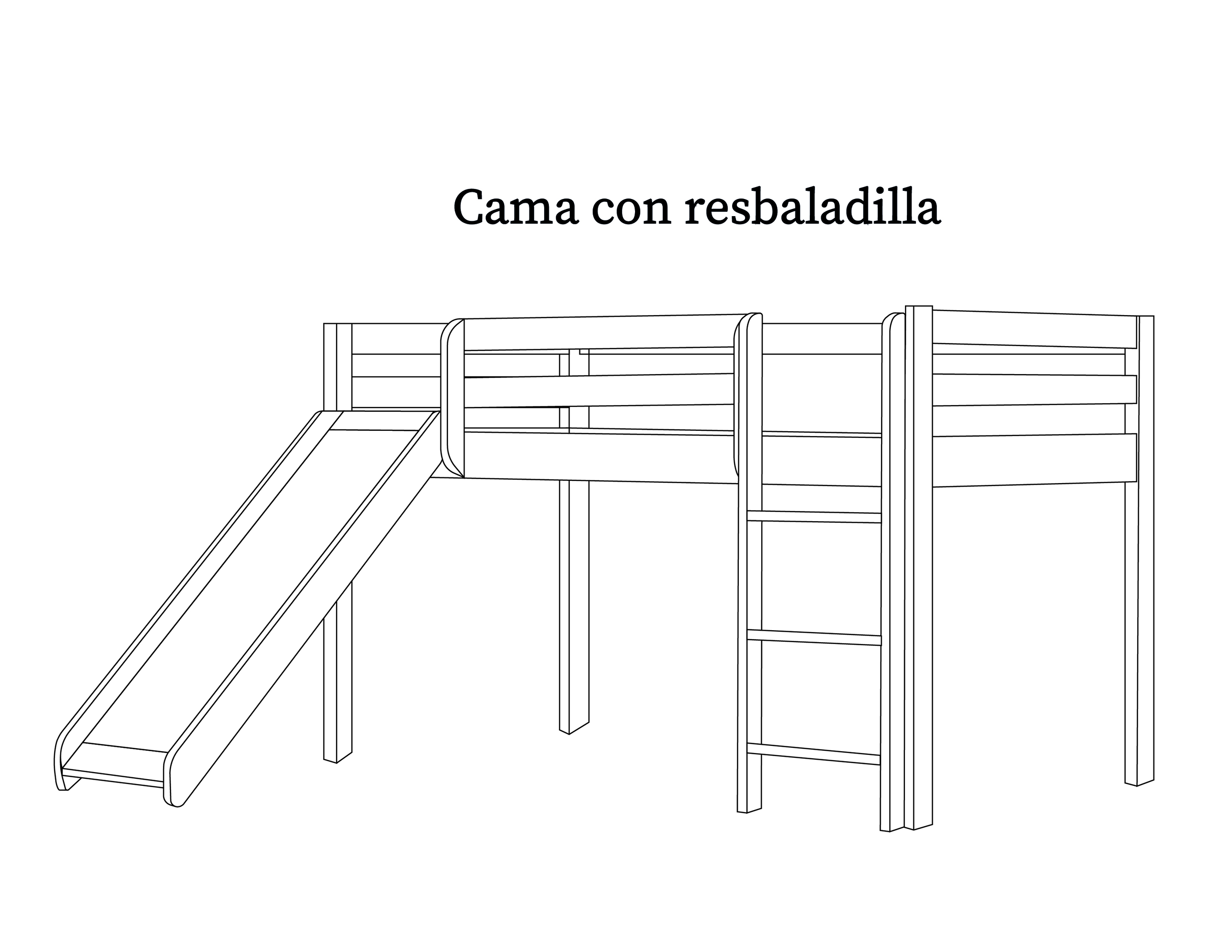 Cama con Resbaladilla Infantil Azul