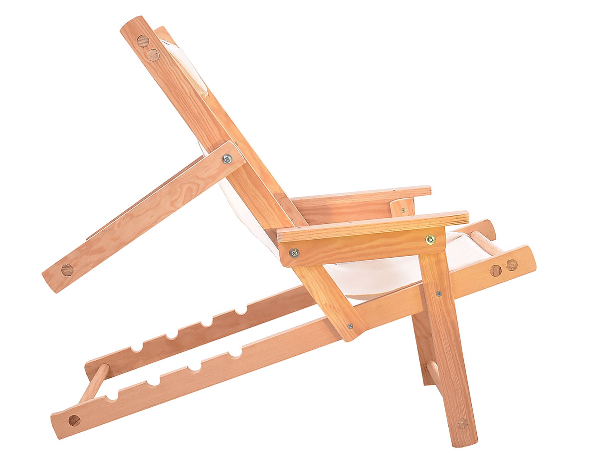 Silla de Playa con Codera Plegable de Madera Natural