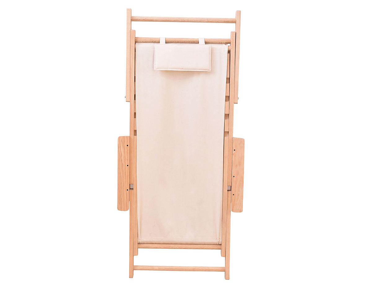 Silla de Playa con Codera Plegable de Madera Natural