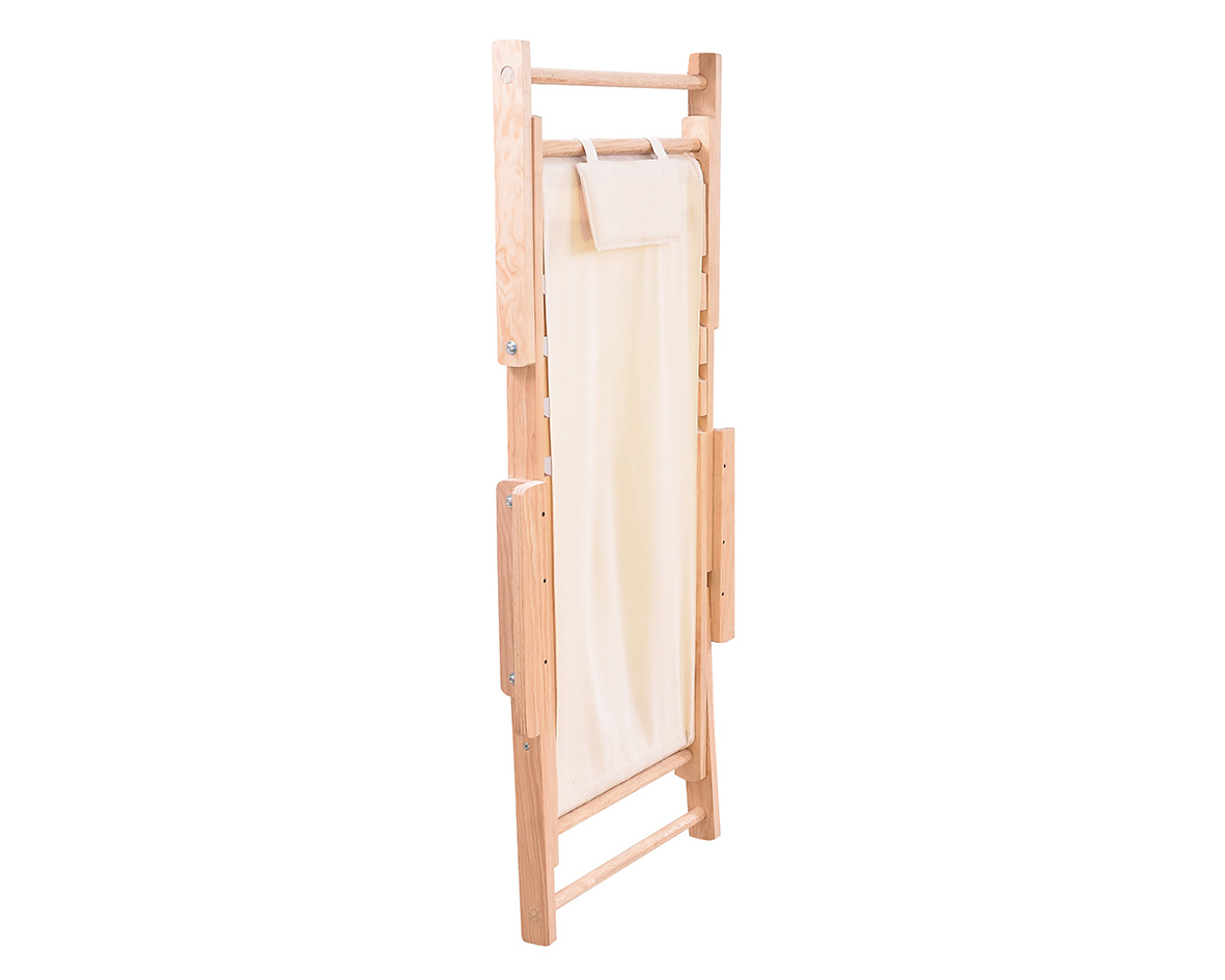 Silla de Playa con Codera Plegable de Madera Natural