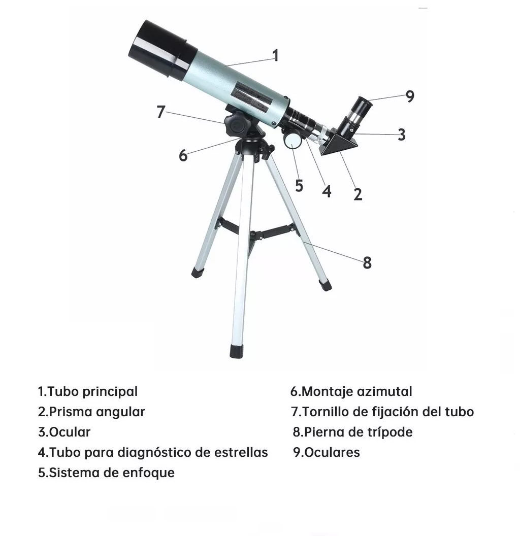 Telescopio Astronómico Profesional F360x50m Gris