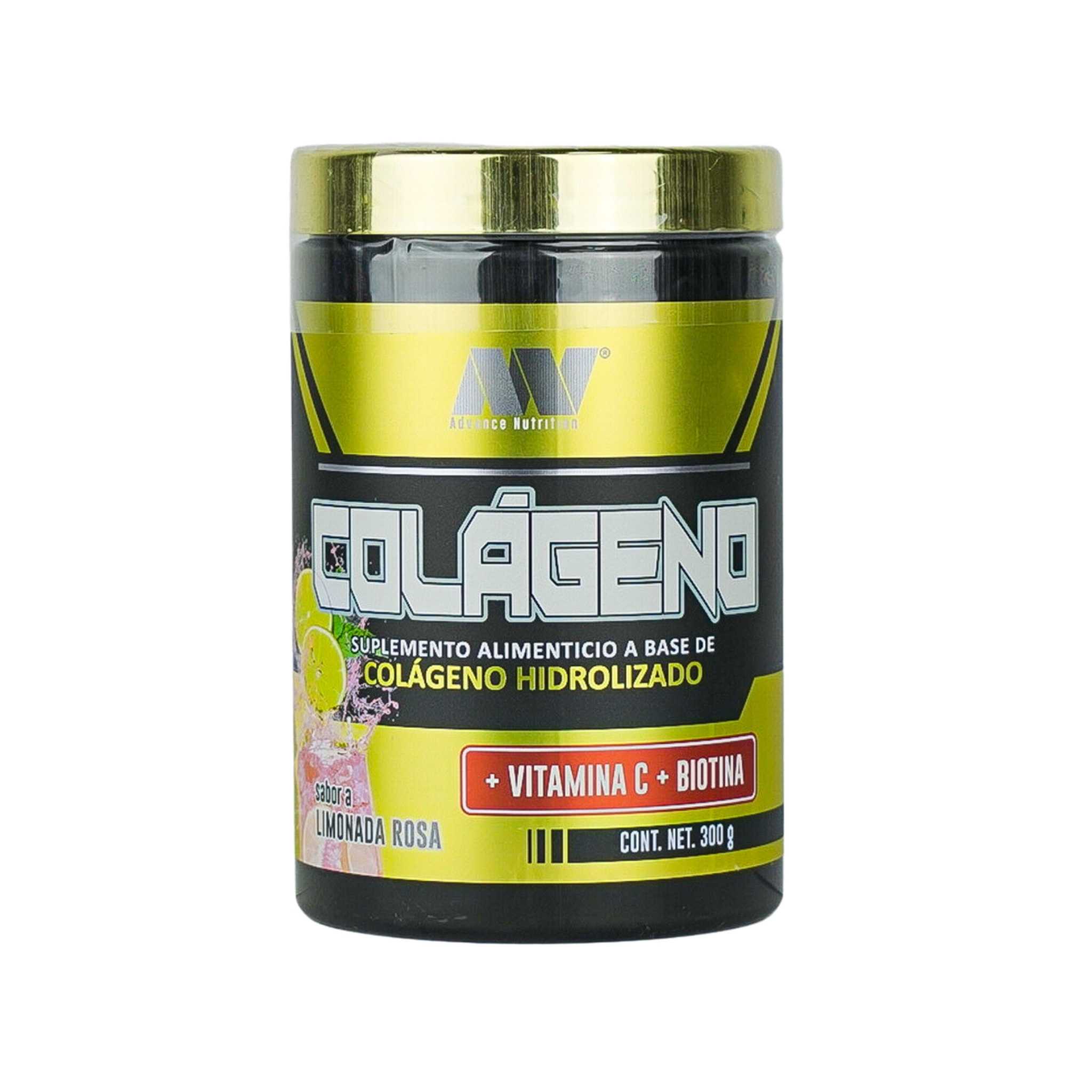 Advance Nutrition | Colageno Hidrolizado | Sabor Limonada Rosa | 30 Porciones | 300 gr 