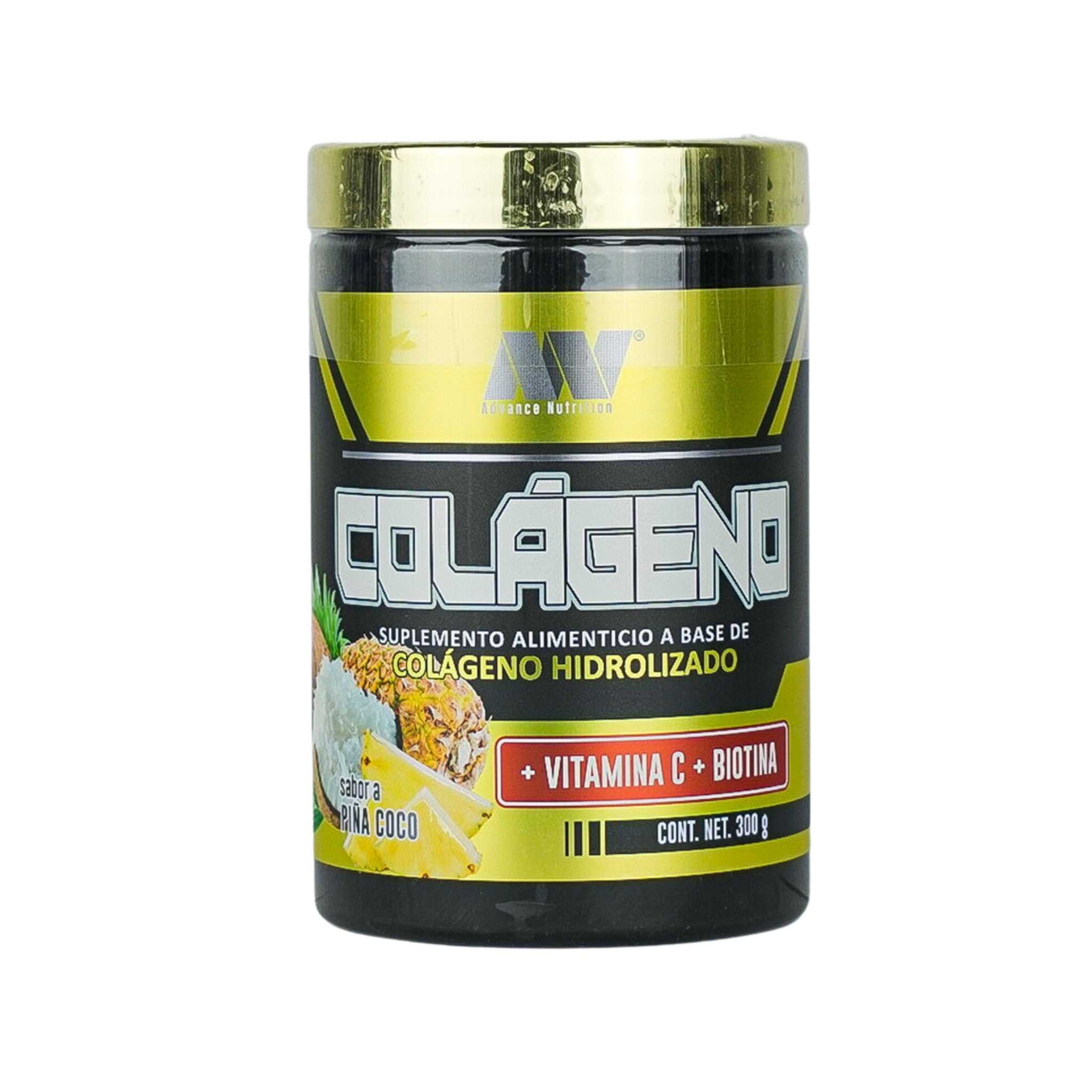 Advance Nutrition | Colageno Hidrolizado | Sabor Piña Coco | 30 Porciones | 300 gr