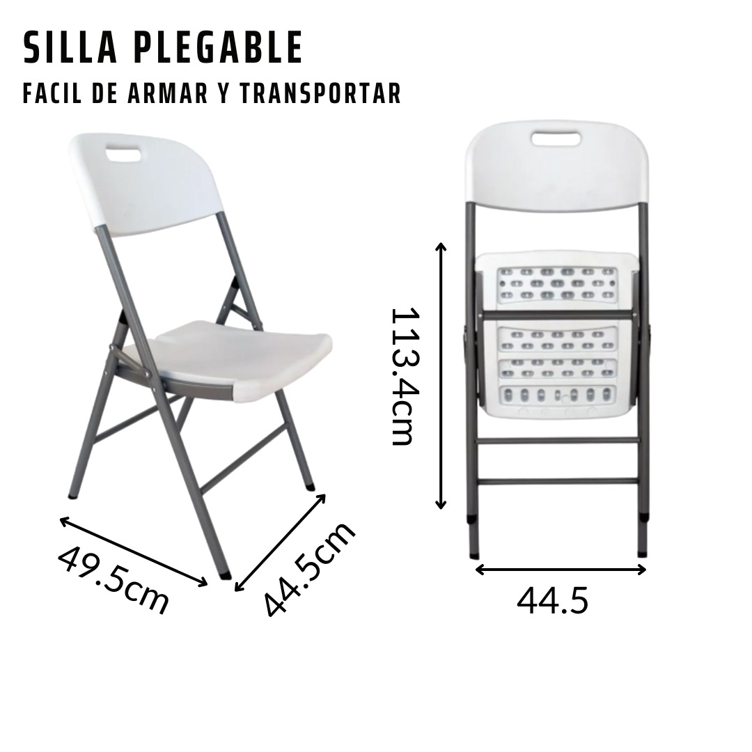 Pack 5 Sillas Plegables Para Jardín De Uso Rudo Camping