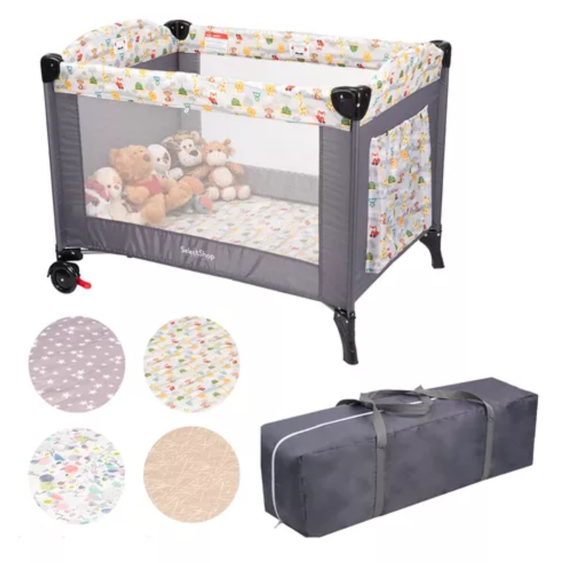 Cuna Corral Bebe Plegable Mosquitero 2 En 1 Ruedas Viajera