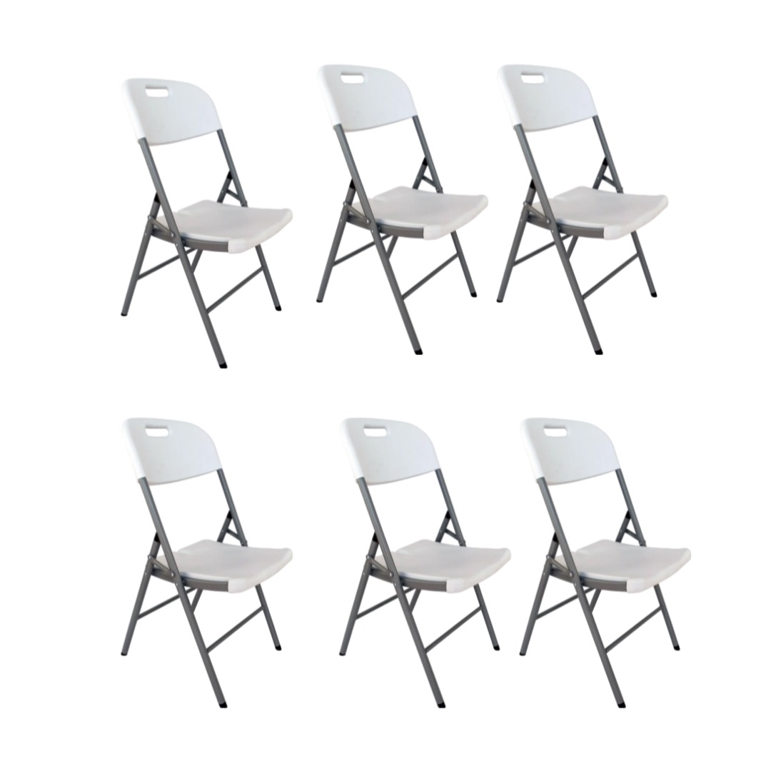Set 6 Sillas Plegables Jardin Camping Evento Uso Rudo