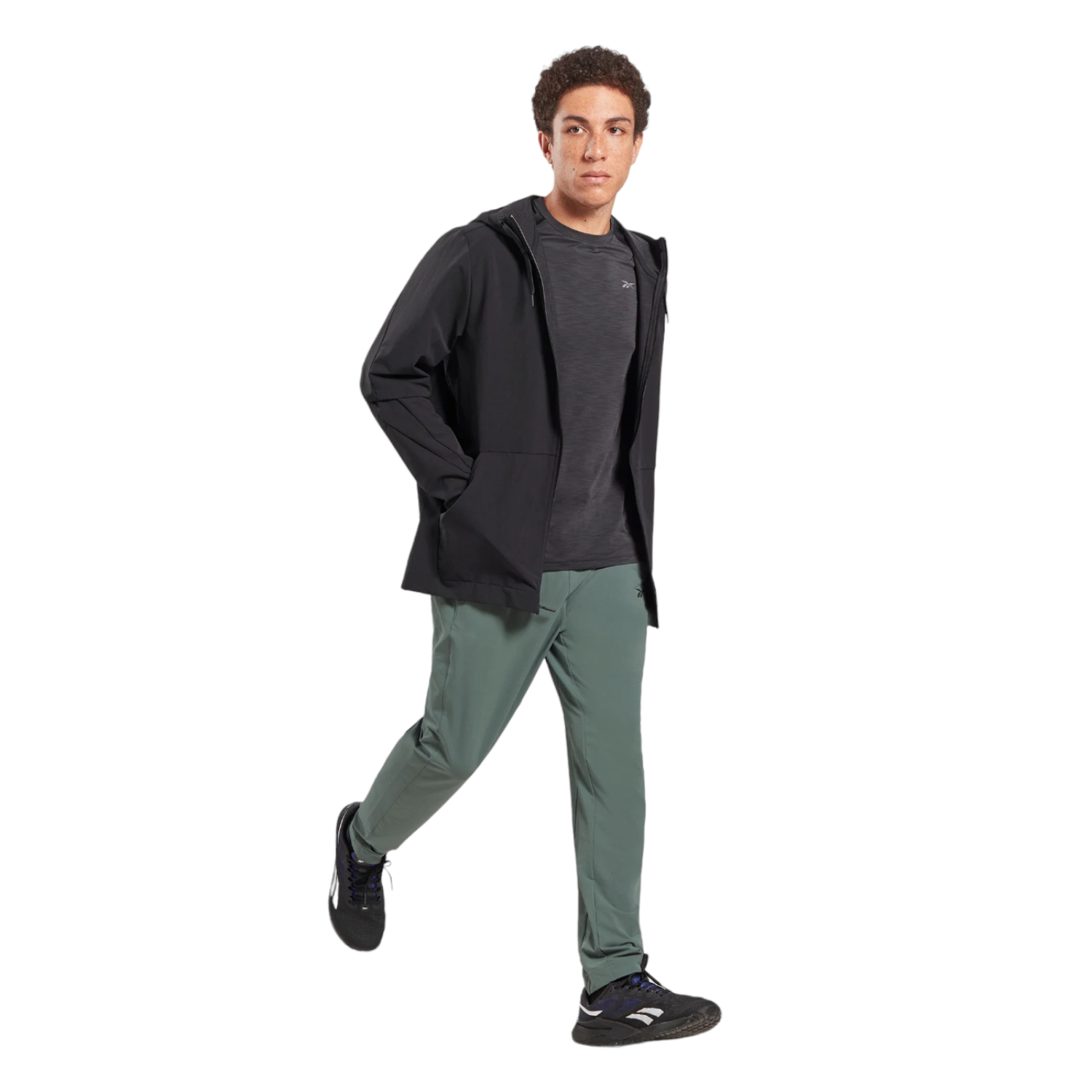 CHAMARRA REEBOK HOMBRE NEGRO REEBOK WOVEN FZ HR6162.