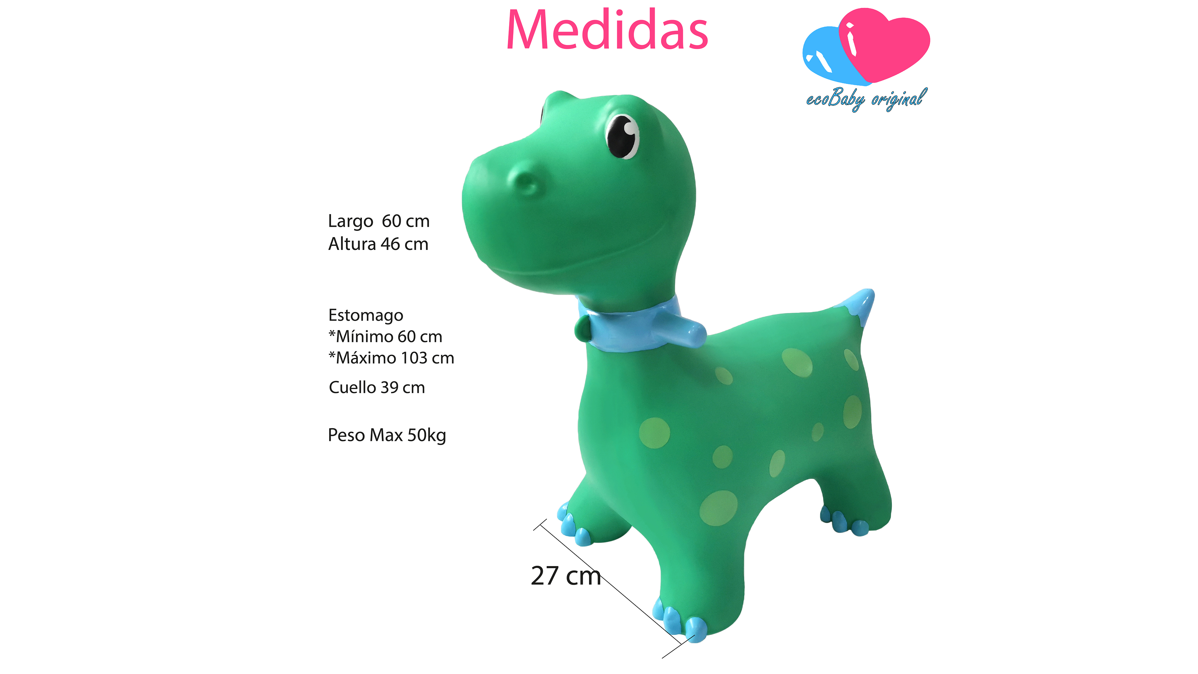 Montable Inflable Brincolin Ecobaby Original Dinosaurio Violeta.