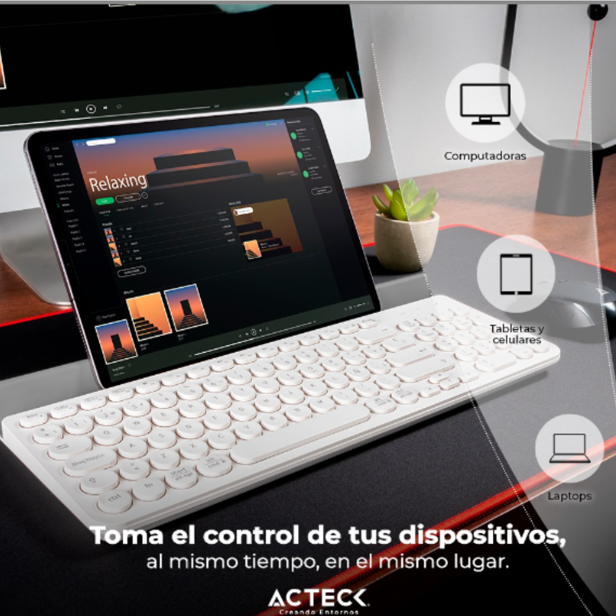 Teclado Inalámbrico Conexión Dual 2.4hz Bluetooth Inspire Comp TI695 Elite Series usb portátil