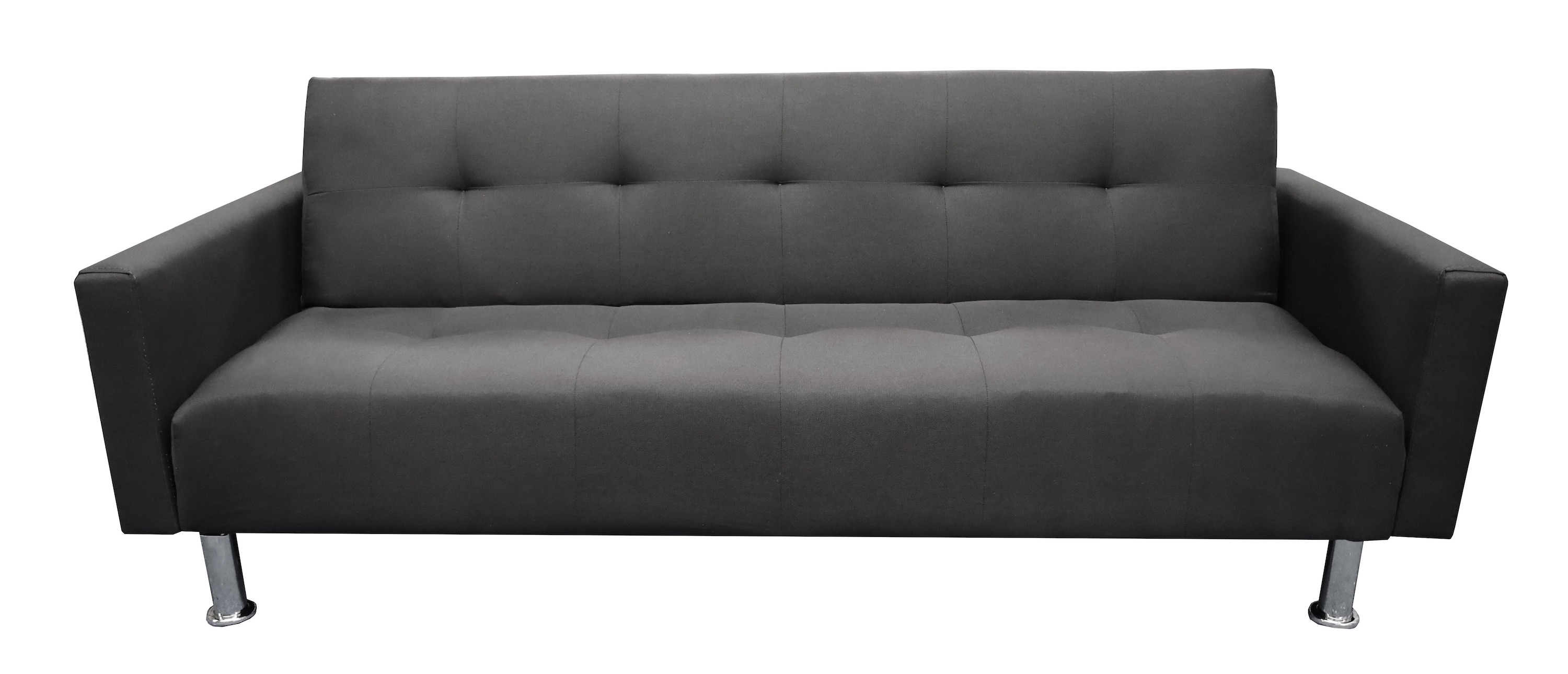 Sofa Cama Paris 3 Posiciones, Brazos Movibles, Negro, El Bazar Store