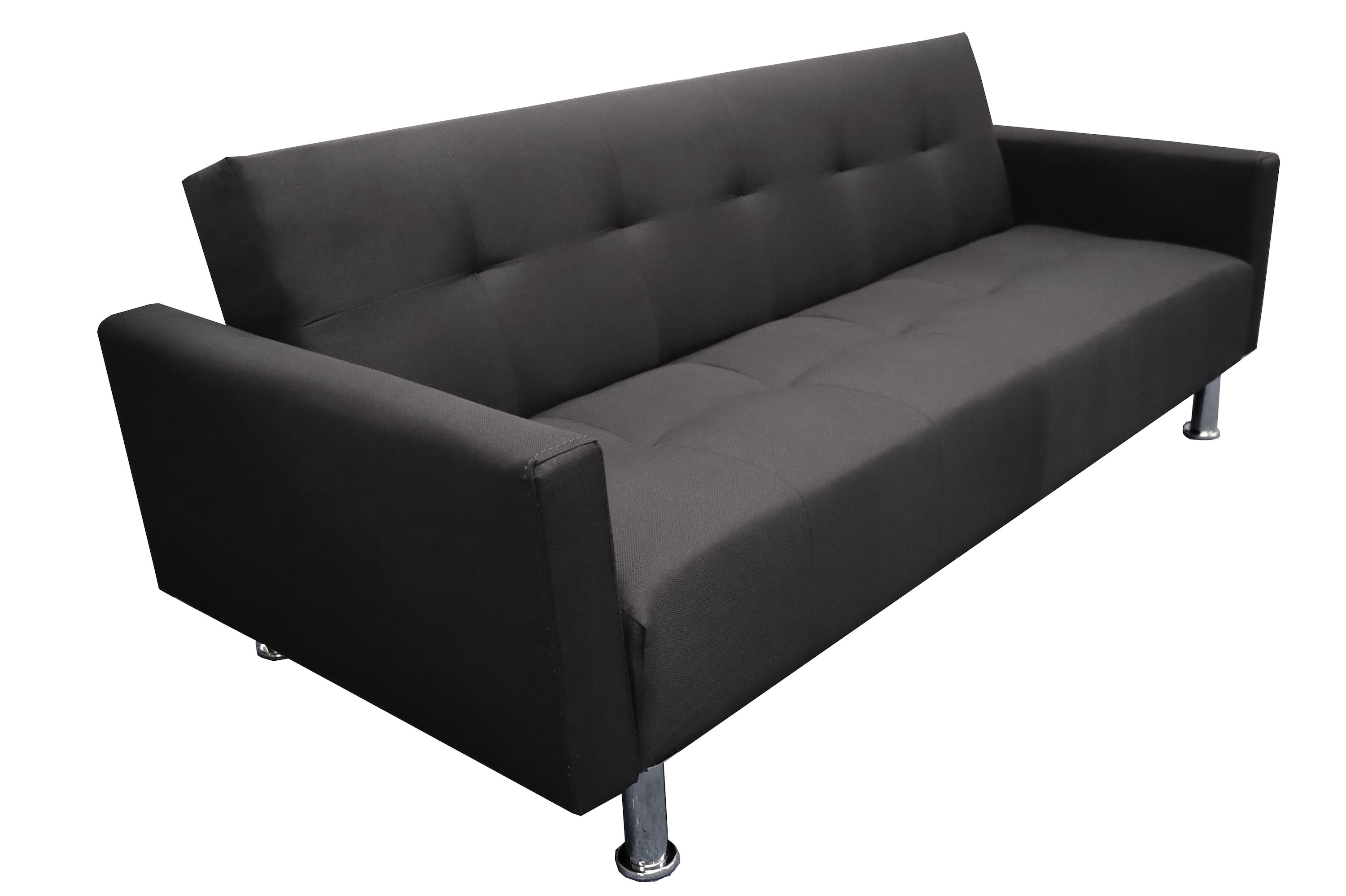 Sofa Cama Paris 3 Posiciones, Brazos Movibles, Negro, El Bazar Store