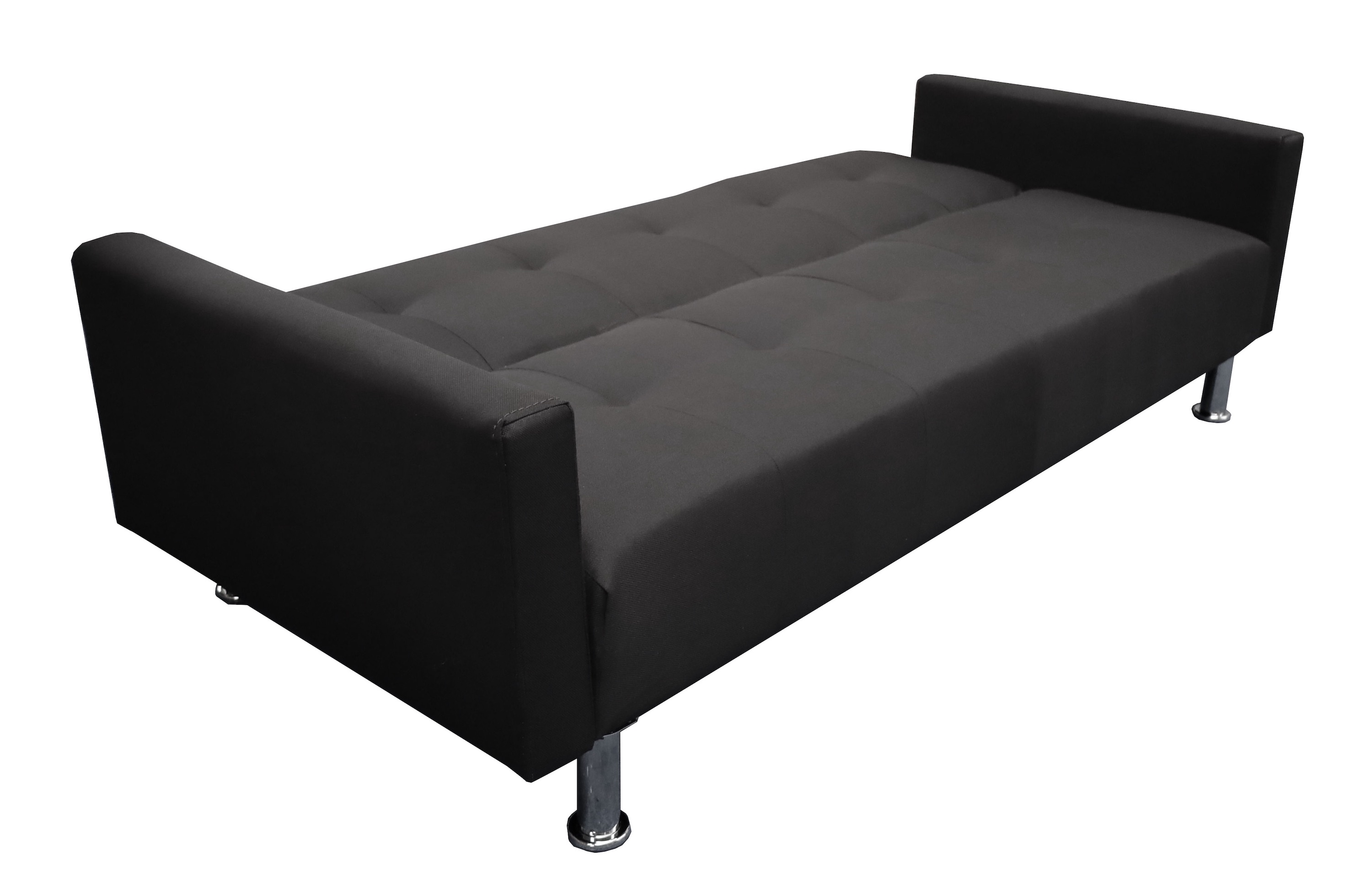 Sofa Cama Paris 3 Posiciones, Brazos Movibles, Negro, El Bazar Store