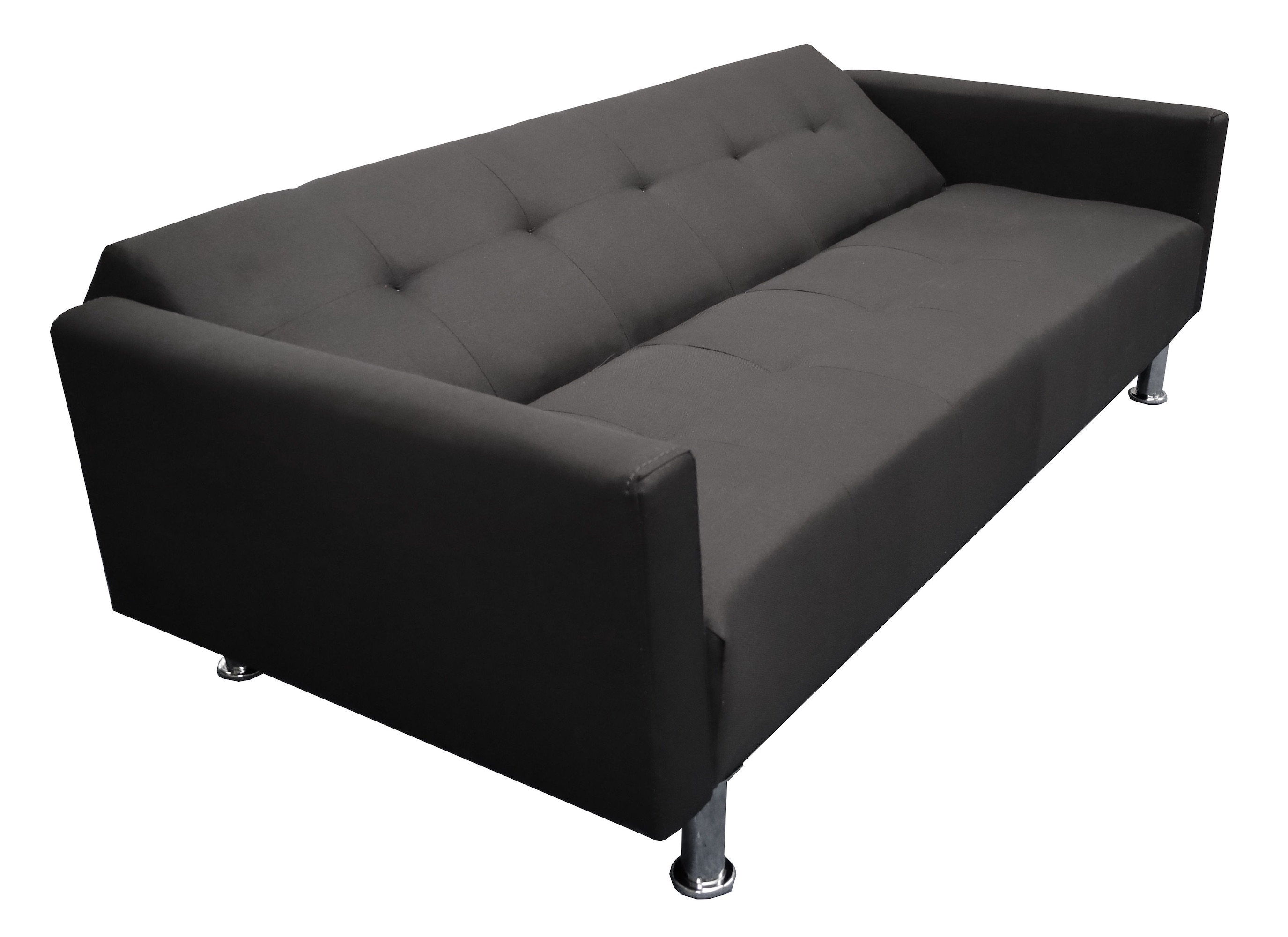 Sofa Cama Paris 3 Posiciones, Brazos Movibles, Negro, El Bazar Store