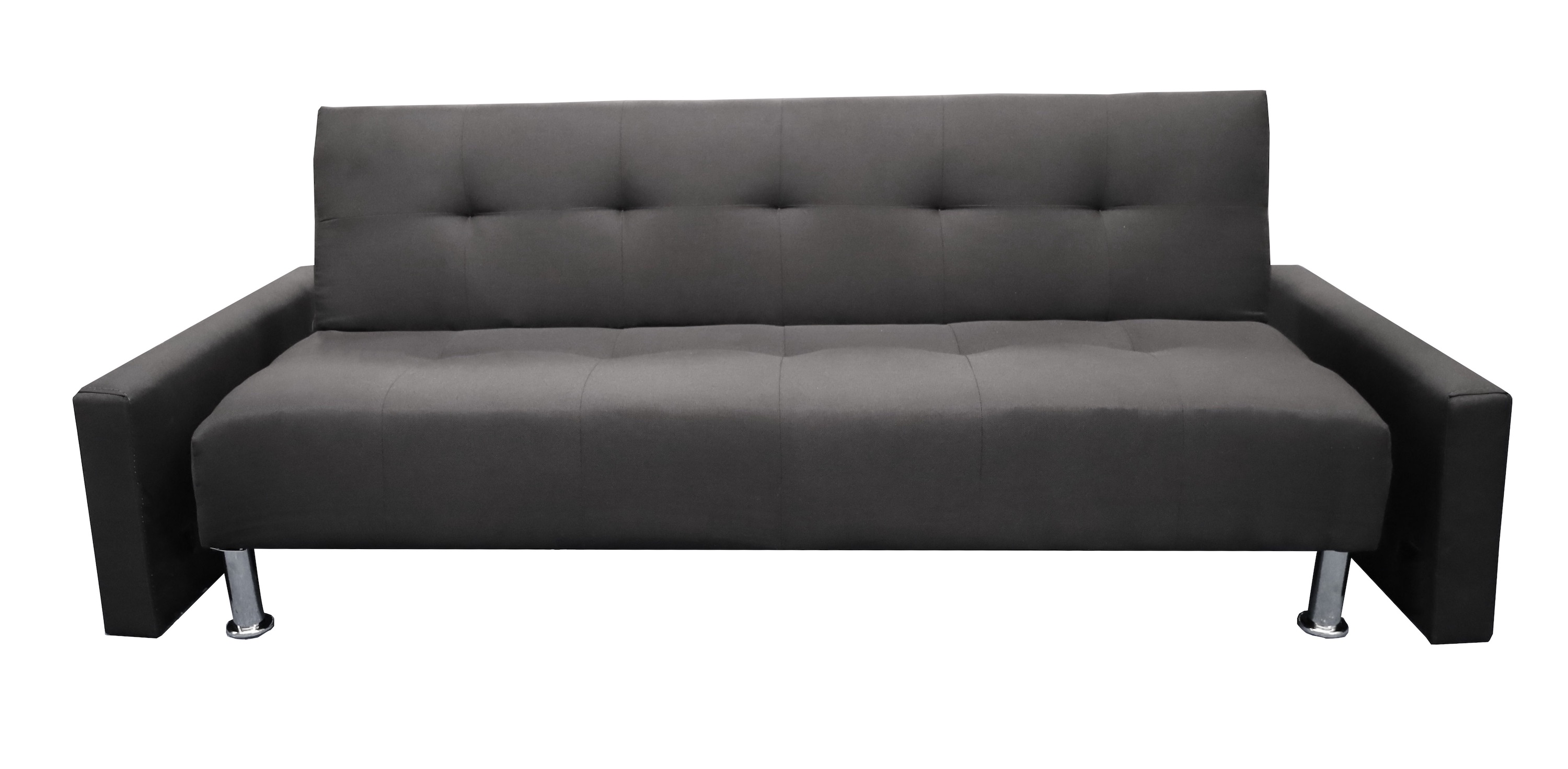 Sofa Cama Paris 3 Posiciones, Brazos Movibles, Negro, El Bazar Store