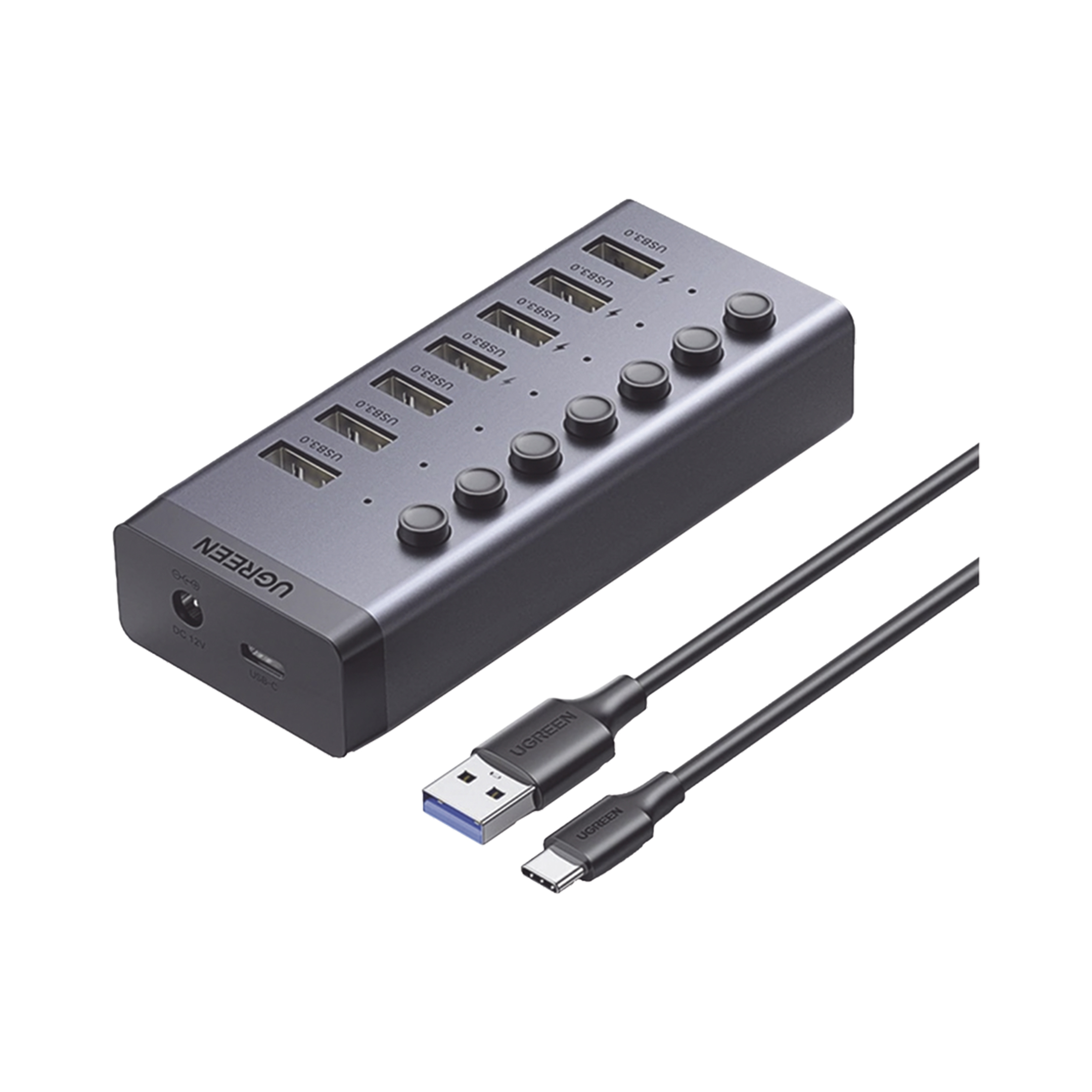 Hub De 7 Puertos Usb 3.0 Con 4 Puertos De Carga Inteligente, Interruptor Individual e Indicadores Led