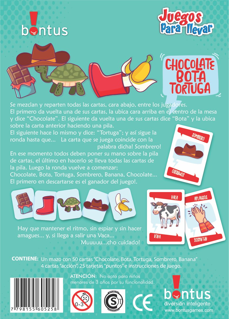 Chocolate, bota, tortuga... juego de mesa