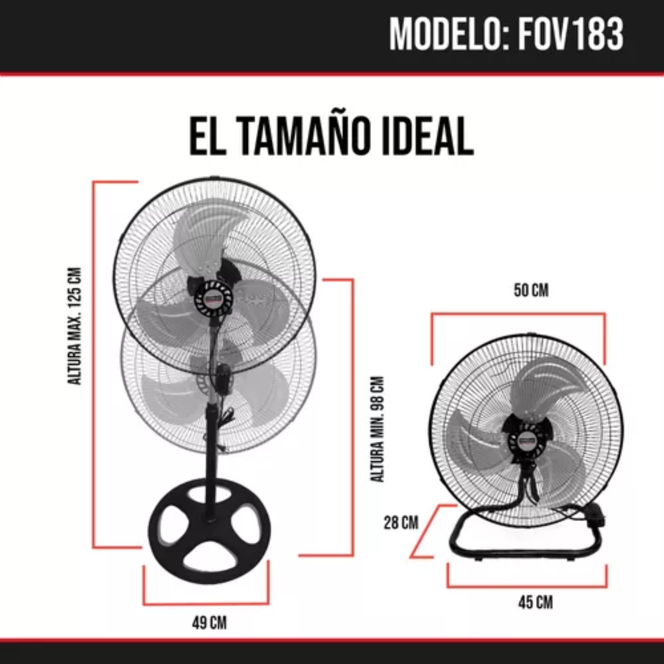 Ventilador 3 En 1 Metal 18¨ Foreman 2 Piezas (1 De Regalo)
