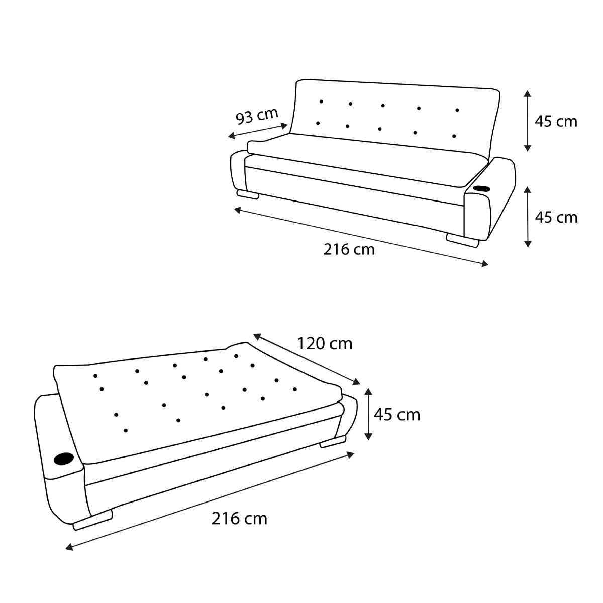 Sofá Cama Salas Modernas Minimalistas Capitonado Sofacamas Nexus Color Gris